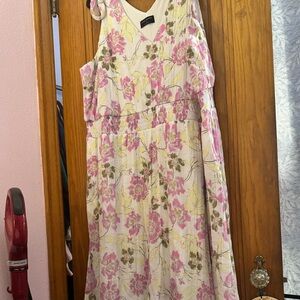 Lane Bryant Floral Maxi Dress in Pink and Green